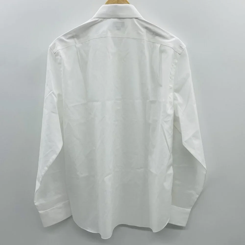 J Crew Mens Large Printed Bowery Wrinkle-Free Dobby‎ Dress Shirt White $98 1910